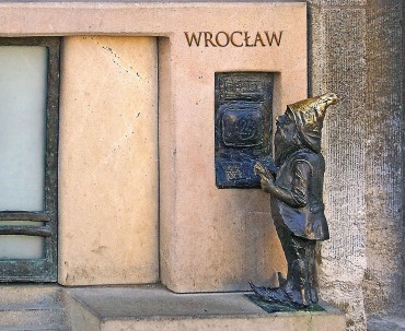 Wrocławskie krasnale rozsiane po Wrocławiu
